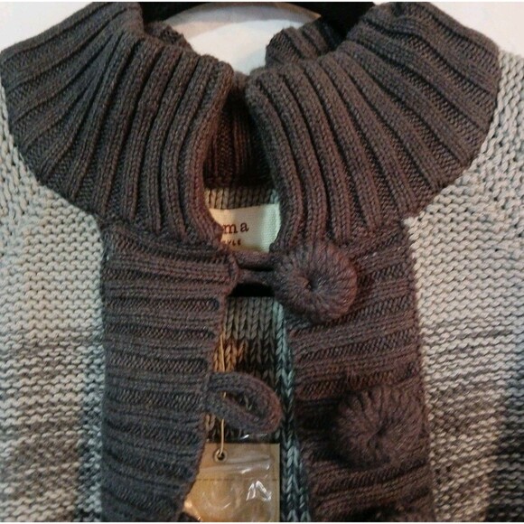 NWT Sonoma Life +style Shawl Cardigan Sweater 3button Light/ Dark Grays Womens M - Picture 8 of 16